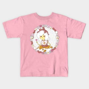 Breakfast Egg and Donut Princess Kids T-Shirt